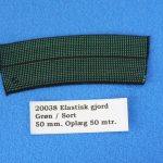 50 mm. sort-grøn elastisk gjord. 20038-10